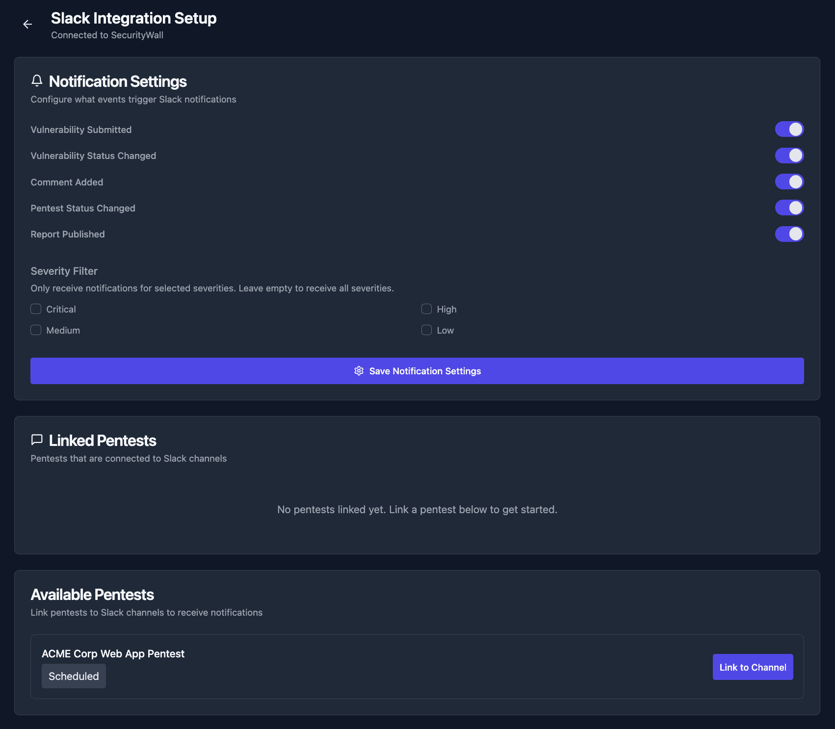 Configuration Page screenshot